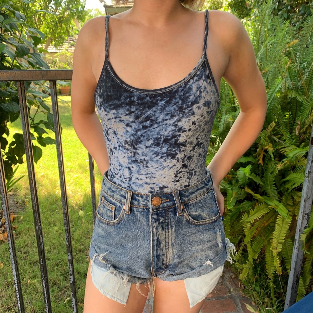 brandy melville crushed velvet bodysuit